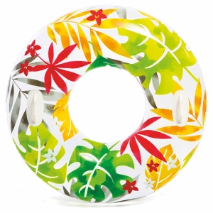 Koło do pływania, kolorowe liście, Intex, 97 cm