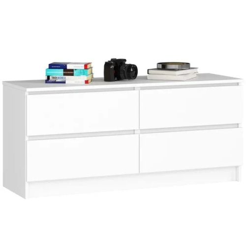 Przejdź do produktu Komoda do sypialni, STILO, 120x40x55 cm, biel, mat