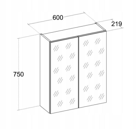 Szafka łazienkowa z oświetleniem, Sofia, 60x22x75 cm, biały, połysk