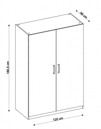 Szafa modułowa, garderoba, Rubic, 120x56x181 cm, dąb warmia, mat