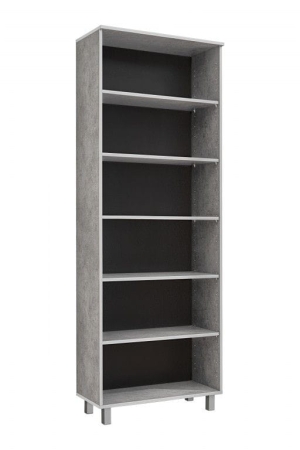 Duży regał na książki, segregatory, Tim, 80x38x220 cm, jasnoszary, mat