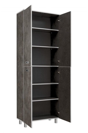 Duża szafa do biura, pokoju, Tim, 80x38x220 cm, ciemnoszary, mat