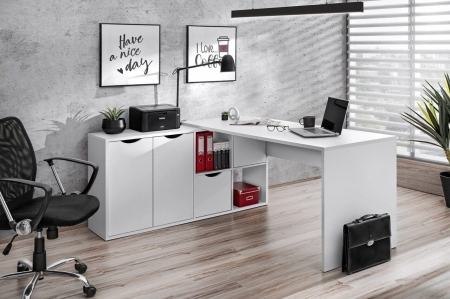 Biurko narożne, ARTEO, 160x67x77 cm, biały, mat