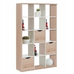 Wysoki regał do pokoju, biura, ARTEO, 110x34x181 cm, san remo, biały, mat