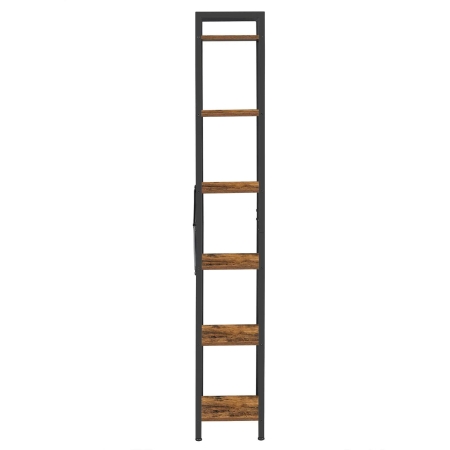 Wysoki regał, 40x30x188 cm, rustykalny brąz, czarny, mat