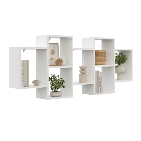 Duża półka ścienna, regał wiszący, 161x18x66 cm, biały, mat