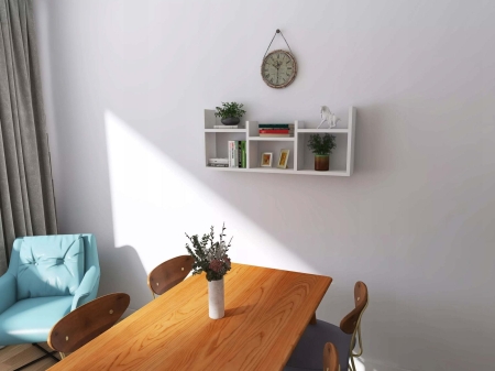 Dekoracyjna półka wisząca, 97x18x40 cm, biały, mat