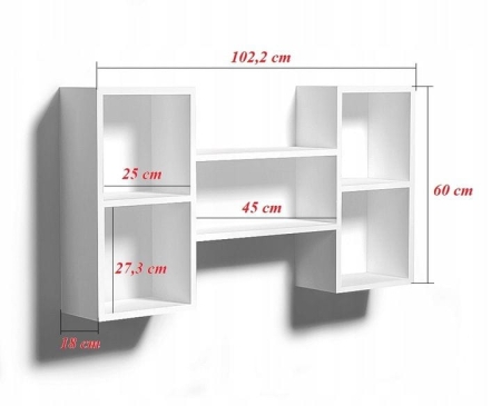 Nowoczesna półka ścienna, 102x18x60 cm, dąb sonoma, mat