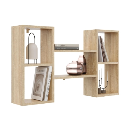 Nowoczesna półka ścienna, 102x18x60 cm, dąb sonoma, mat