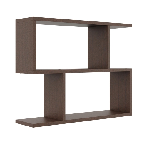 Przejdź do produktu Geometryczna półka wisząca, regał, MIRA, 70x18x55 cm, wenge, mat