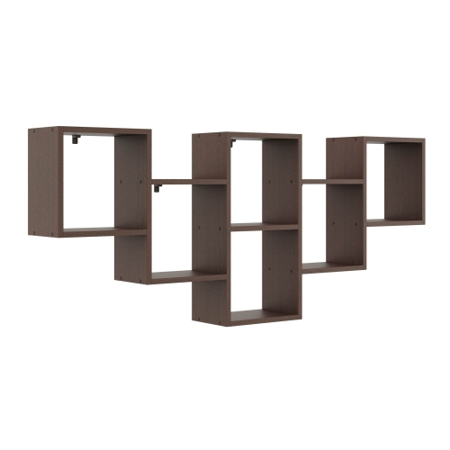 Przejdź do produktu Regał wiszący na ścianę, RUNA, 161x18x66 cm, wenge, mat