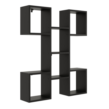 Nowoczesna półka wisząca, 82x18x100 cm, czarny, mat