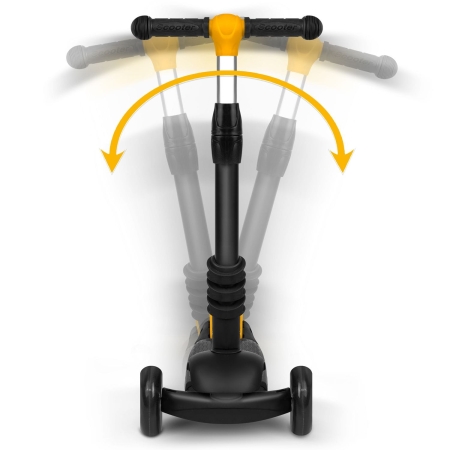 Hulajnoga trójkołowa, Cubi, 56x26x79 cm, czarno-pomarańczowa