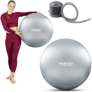 Piłka do aerobiku, fitness, NS-951, 65 cm, srebrny