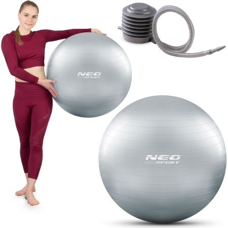 Piłka do aerobiku, fitness, NS-951, 65 cm, srebrny