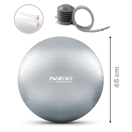 Piłka do aerobiku, fitness, NS-951, 65 cm, srebrny