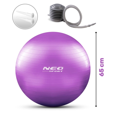 Piłka do aerobiku, fitness, NS-951, 65 cm, fioletowy