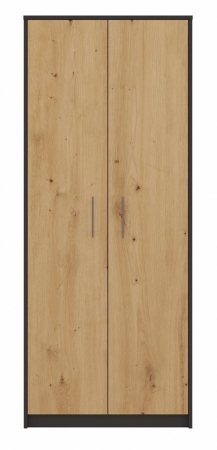 Regał biurowy, szafa, 74x35x180 cm, antracyt, dąb artisan