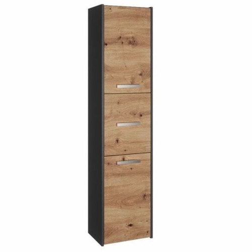 Przejdź do produktu Szafka łazienkowa, słupek, wysoki, 40x30x170 cm, antracyt, dąb artisan