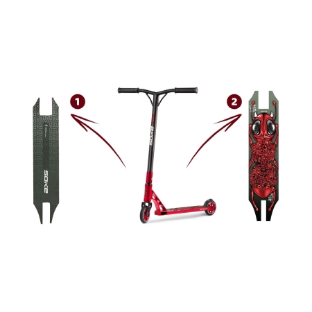 Hulajnoga dwukołowa, wyczynowa, SOKE XTR, czerwony