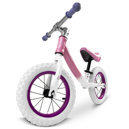 Rowerek biegowy dla dzieci, Ricokids, biało-różowy