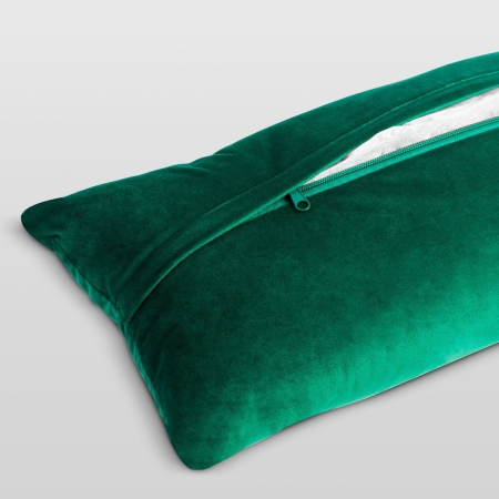 Fotel welurowy z podnóżkiem, uszak, Norse, ciemnozielony