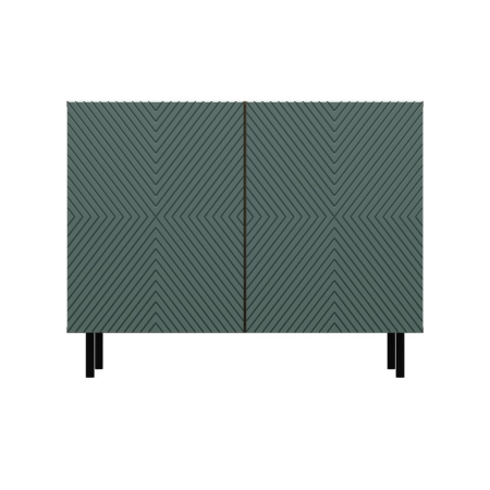 Elegancka komoda do pokoju, 100x40x78 cm, dąb artisan, zielony