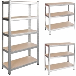 Regał metalowy, magazynowy, 180x90x40 cm, biały