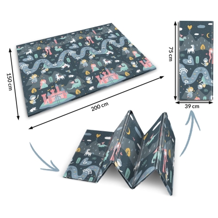 Mata piankowa, składana, Nukido, 200x150x1 cm