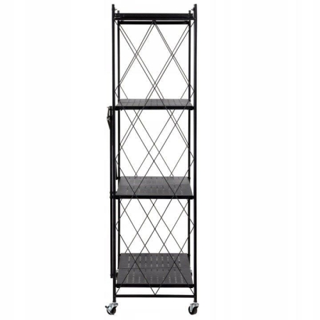 Regał magazynowy na kółkach, składany, FS004, 72x34x127 cm, czarny