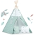 Namiot tipi dla dzieci, światełka, 120x120x165 cm, miętowe w gwiazdki