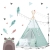 Namiot tipi dla dzieci, światełka, 120x120x165 cm, miętowe w gwiazdki
