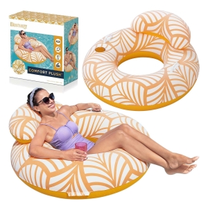 Fotel dmuchany z oparciem, koło, Bestway, 117 cm