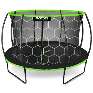 Trampolina ogrodowa z siatką wewnętrzną, 252 cm, czarny, zielony