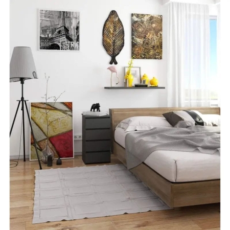 Szafka do sypialni, STILO, 4 szuflady, 40x35x74 cm, dąb sonoma, mat