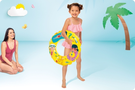 Kółko do pływania, Intex, 61 cm, żółty