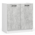 Szafka pod zlewozmywak, KLARA, 80x46x82 cm, 80x46x82 cm, biel, beton, mat