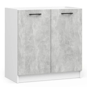 Szafka pod zlewozmywak, KLARA, 80x46x82 cm, biel, beton, mat