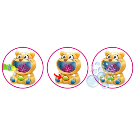 Maszynka do baniek, żółty kotek, Ricokids