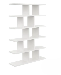 Duży regał z półkami, biblioteczka, HOLT, 70x18x101 cm, biały, mat