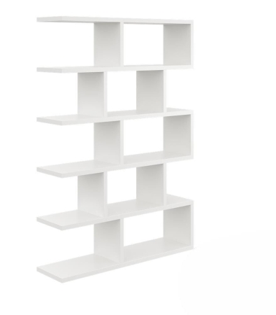 Regał ścienny, otwarty, biblioteczka, RALF, 70x18x101 cm, biały, mat