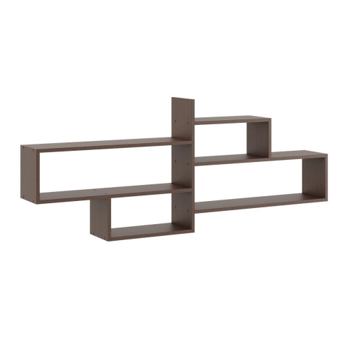 Przejdź do produktu Nowoczesna półka na ścianę, regał wiszący, SAGA, 170x18x68 cm, wenge, mat