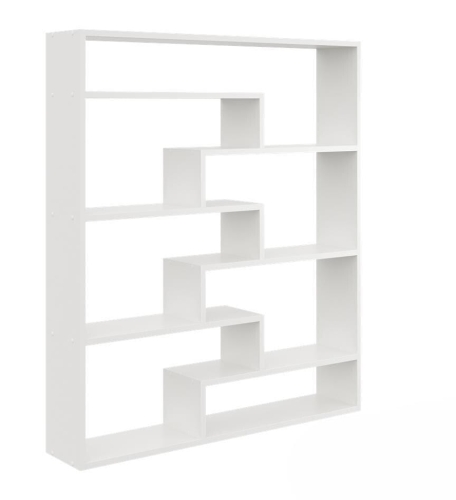 Przejdź do produktu Regał ścienny na książki, biblioteczka, ELVO, 104x18x120 cm, biały, mat