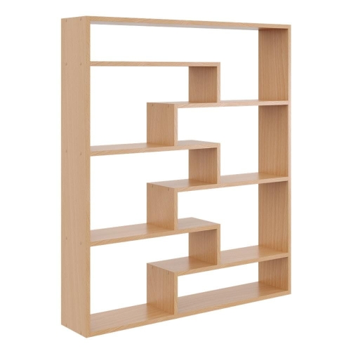 Przejdź do produktu Regał ścienny na książki, biblioteczka, ELVO, 104x18x120 cm, buk, mat