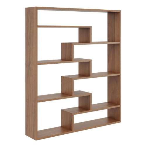 Przejdź do produktu Regał ścienny na książki, biblioteczka, ELVO, 104x18x120 cm, orzech, mat