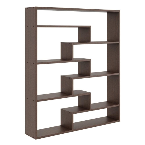 Przejdź do produktu Regał ścienny na książki, biblioteczka, ELVO, 104x18x120 cm, wenge, mat