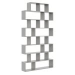 Regał otwarty, ścienny, biblioteczka, 124x18x240 cm, szary, mat