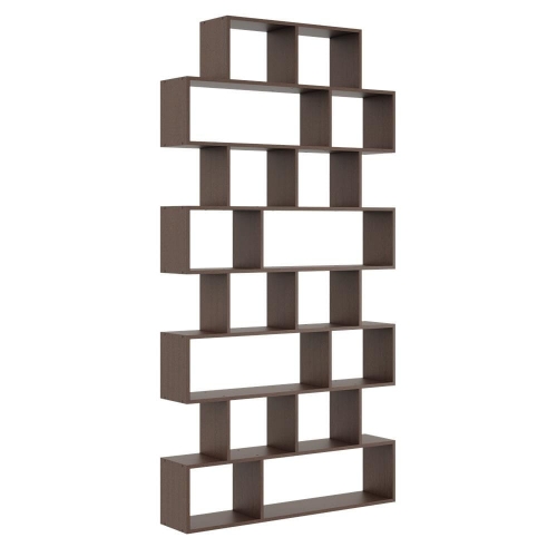 Przejdź do produktu Regał otwarty, ścienny, biblioteczka, KADO, 124x18x240 cm, wenge, mat