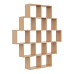 Nowoczesny regał ścienny, wiszący, 120x18x136 cm, buk, mat