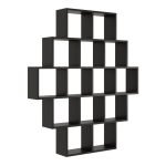 Nowoczesny regał ścienny, wiszący, 120x18x136 cm, czarny, mat